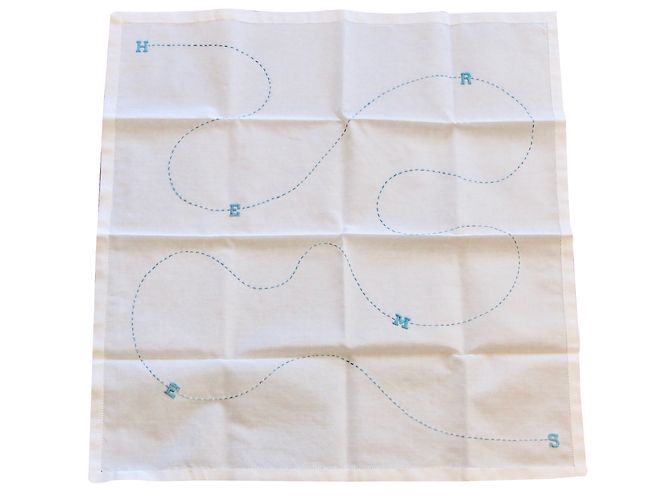Hermès Seidentuch Blau Baumwolle