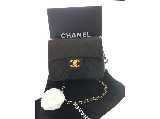 Classique Chanel Sac Timeless Cuir Marron  ref.25341