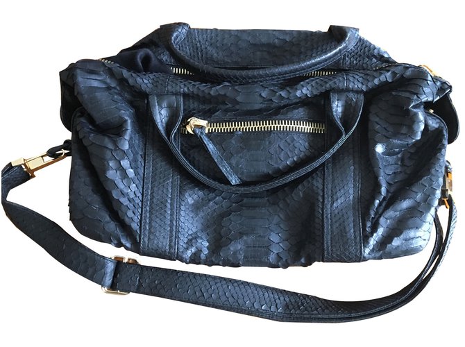 Autre Marque 'Opéra' Handbag Black Exotic leather  ref.25384