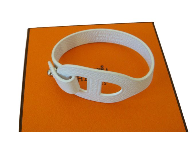 Hermès Leather Bracelet White  ref.25483
