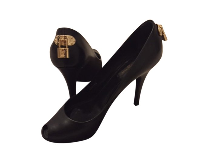 Louis Vuitton Black peep toe heels 