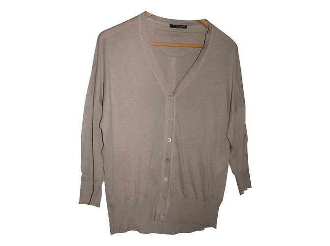 Strenesse Strickjacke Baumwolle Kaschmir Taupe Größe 38