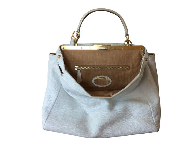 Fendi Handbag Handbags Leather White Ref 25558 Joli Closet Fendi Handbag Handbags Leather White Ref 25558