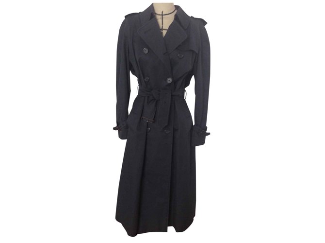 Burberry Trench coat Blue Cotton  ref.25575