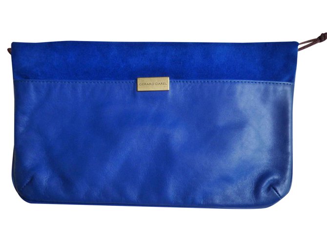 Gerard Darel Clutch bag Blue Leather  ref.25613