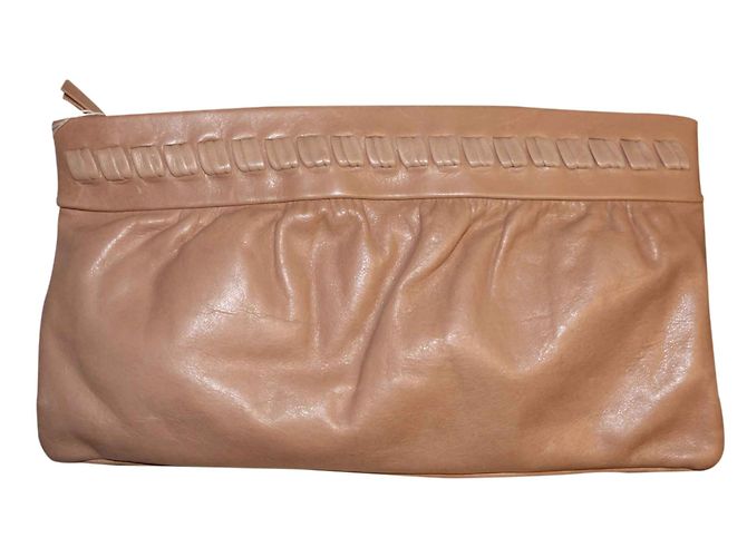 Bolso de mano de cuero rosa Gerard Darel