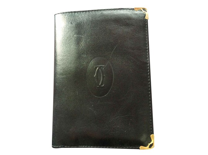 Cartier Wallet Black Leather  ref.25620