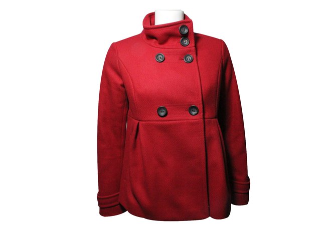 Comptoir Des Cotonniers Red jacket Polyester Wool Polyamide Acetate  ref.25666