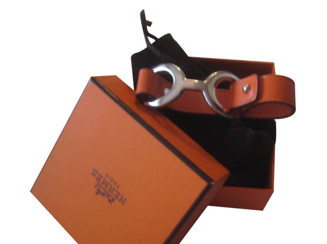Hermès "pavane " Orange Leather  ref.25716