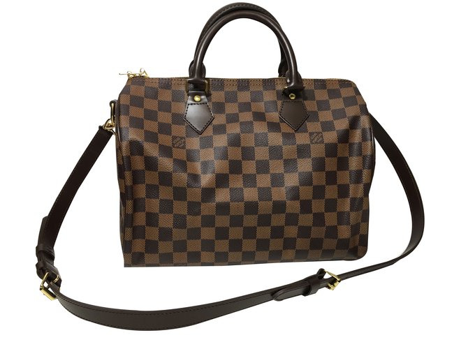 Speedy Louis Vuitton Handbags Ebony Cloth  ref.25761
