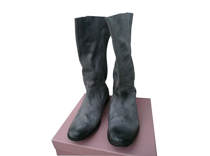 Zadig & Voltaire Lederstiefel Grau 41