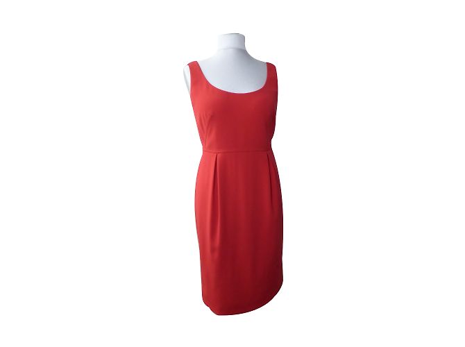 Rotes Triacetat Kleid von Paule Ka Größe 42
