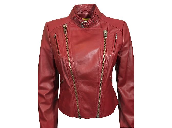 Catherine Malandrino Chaqueta de cuero Roja