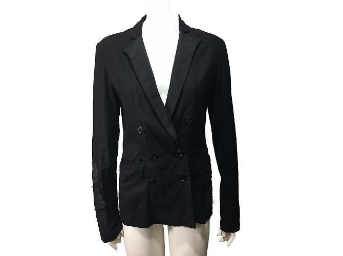 Giacca Greg Lauren Patchwork DB Tux Nera in Lino Nero