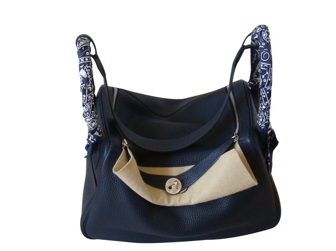 Hermès Handbags Blue Leather  ref.25979