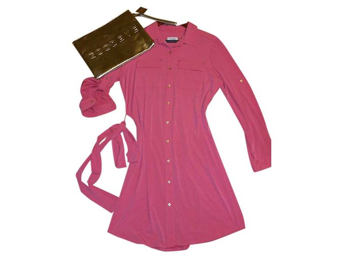 Vestido camisa rosa Calvin Klein con cinturón