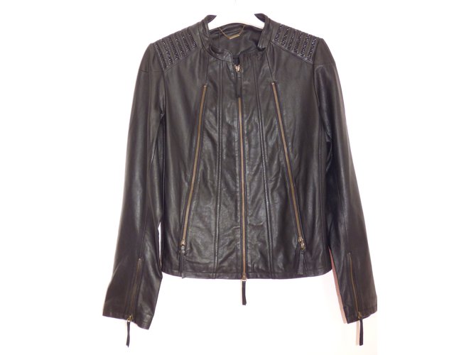 One step Biker jacket Black Leather  ref.26063