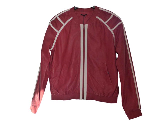 Ikks Jacket Red Leather  ref.26104