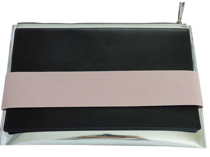 Givenchy Clutch bag Silvery Leather  ref.26121