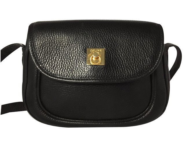 Céline Handbag Black Leather  ref.26138