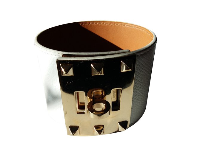 Hermès Bracelet White Leather  ref.26200