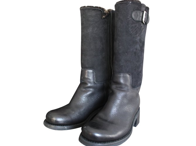 Free Lance Boots Black Leather  ref.26205