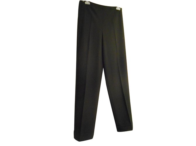 Hermès Pantalon droit Laine Noir  ref.26227