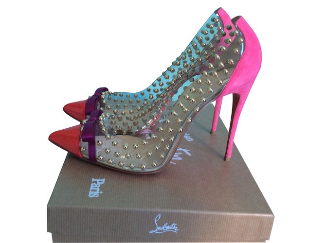 Escarpins Or Christian Rose Multicolore Ref Louboutin Yfby76g