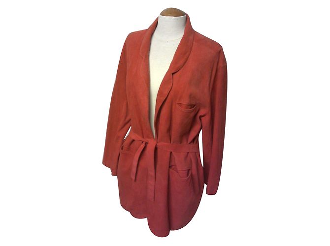 Hermès Jacke Rot Wildleder