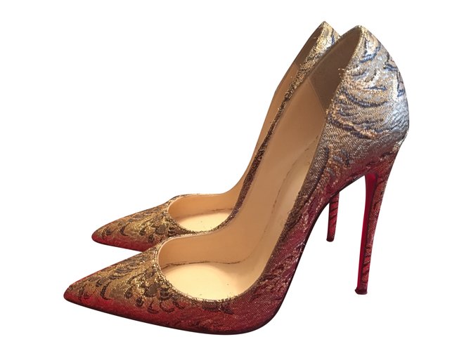 christian louboutin bronze pumps