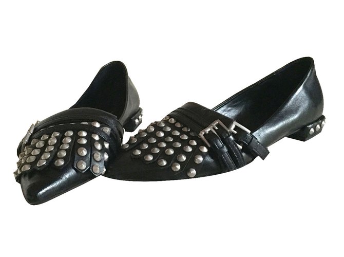 Zara Shoes with studs Black Leather  ref.26395