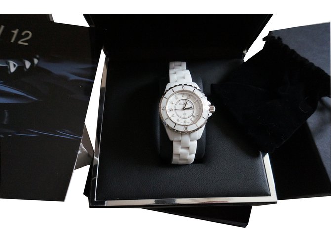 Chanel Relógio fino Branco Cerâmico  ref.26422