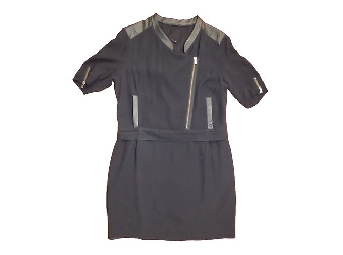 Ikks Schwarzes Viskose Kleid Größe 42