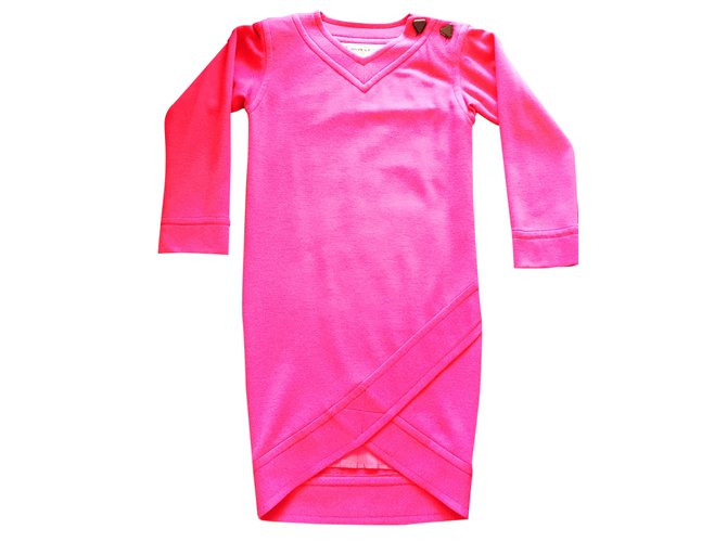 Yves Saint Laurent Kleid Pink Wolle  ref.26462