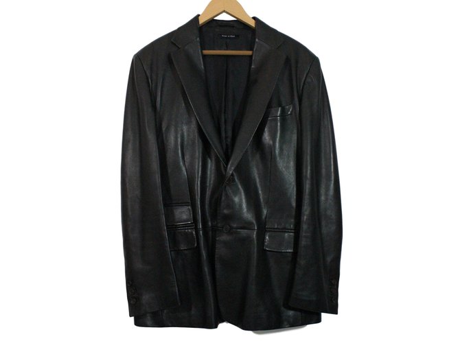 gucci leather blazer