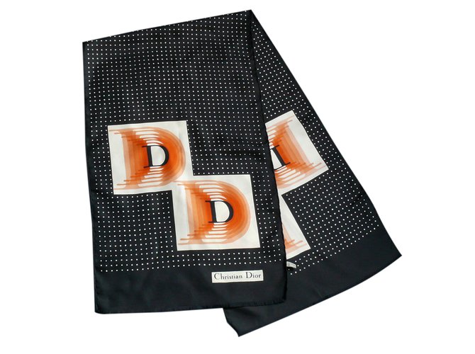 Christian Dior scarve Nero Seta  ref.26522