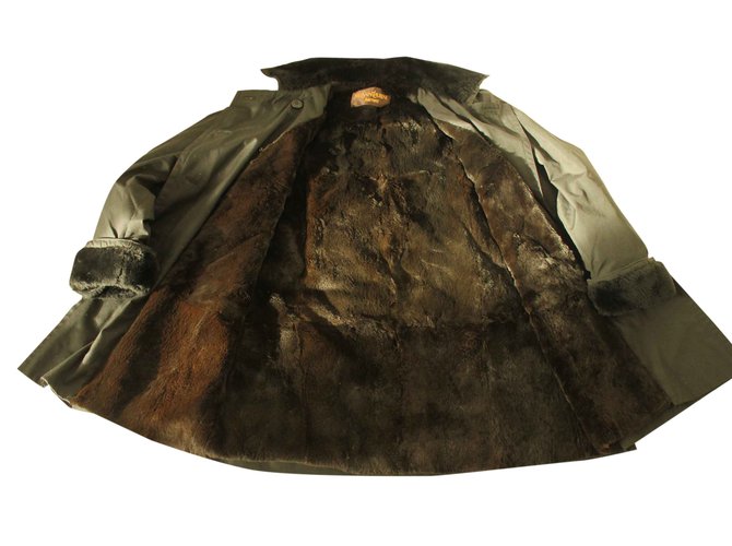 Yves Saint Laurent Black pea coat Fur  ref.26564