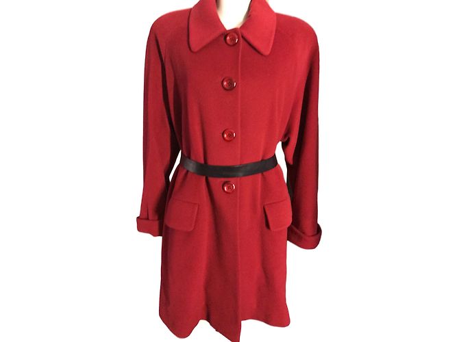 Cappotto Burberry rosso in lana e cashmere