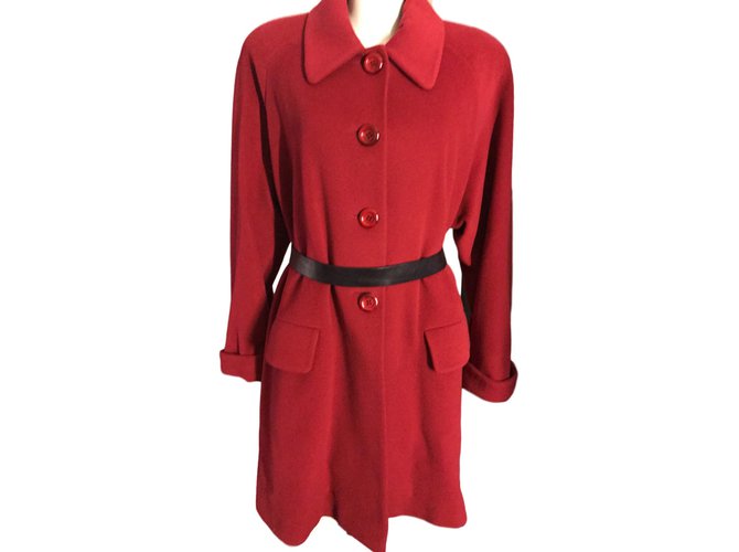 Burberry Coat Red Wool  ref.24850
