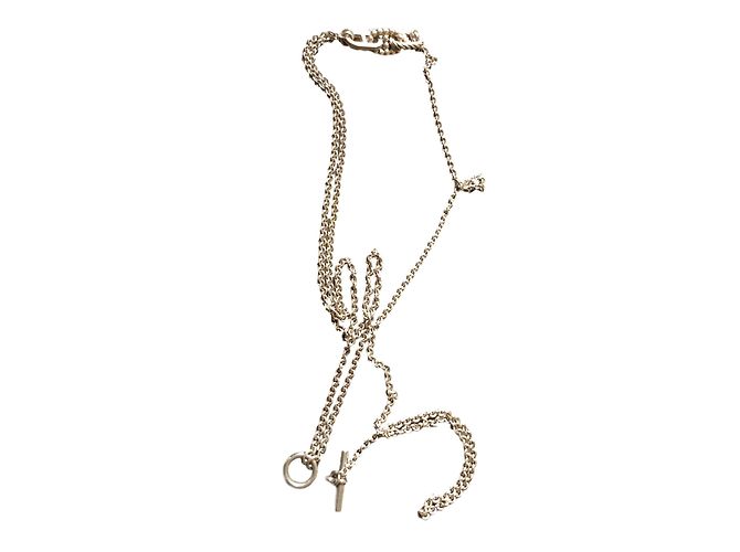 Hermès Collana lunga Argento Argento