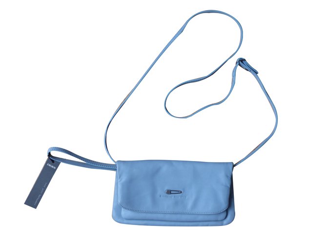 Ikks Handbag Blue Leather  ref.26730