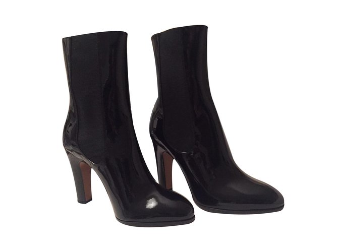 Chanel Boots Black Leather  ref.26751