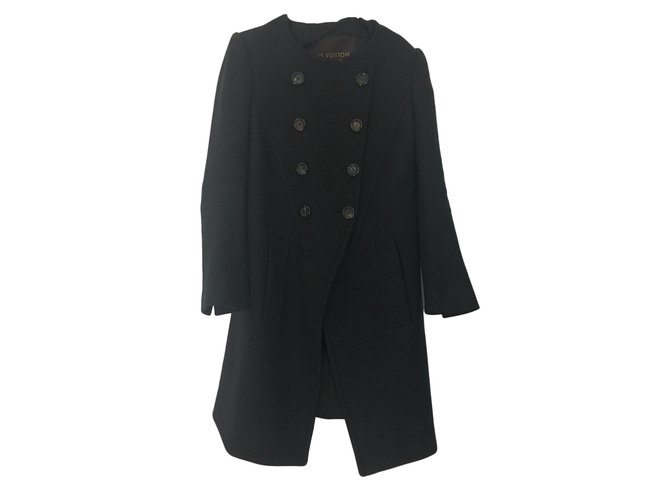 Louis Vuitton Wool coat Dark grey  ref.26939