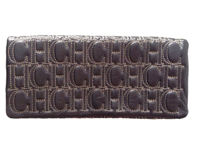 Carolina Herrera Clutch Grey Leather ref.27193 - Joli Closet
