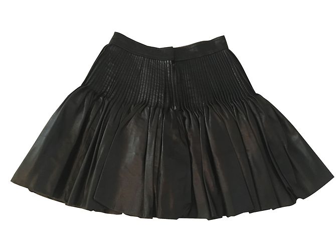 Gonna Fendi in pelle nera Nero