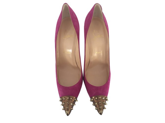 Christian Louboutin GEO PUMPS Suede Rose  ref.27217