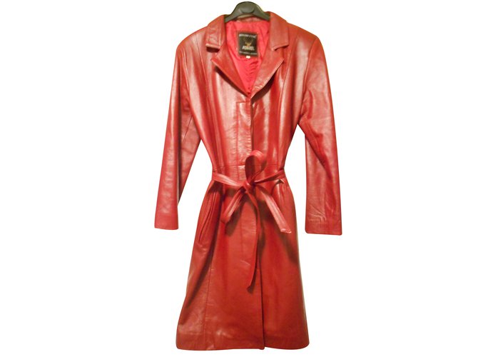 Autre Marque Houidi Créateur  Coat Red Leather  ref.27226