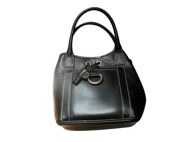 Lancel Handbag Black Leather  ref.27245