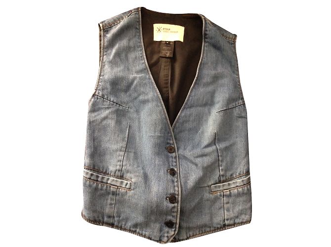 Isabel Marant Etoile Ärmellose Weste Blau Baumwolle