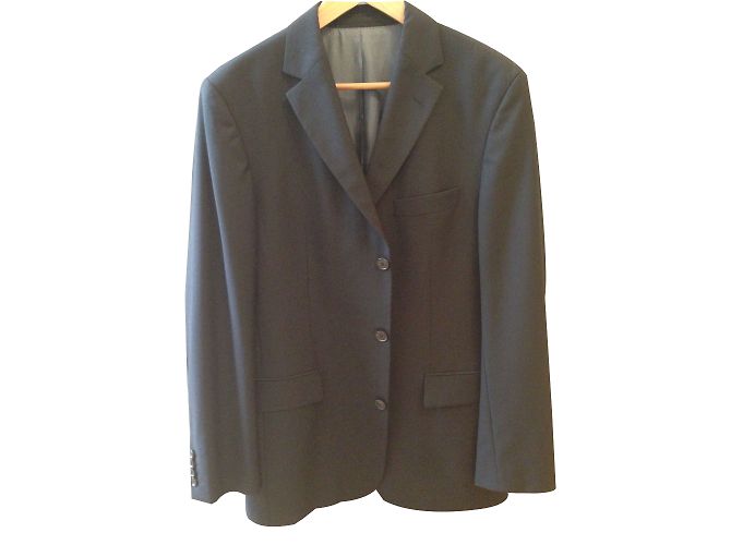 Hugo Boss Black Wool Suit Size 50